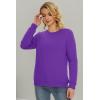 imageMAGCOMSEN Womens Sherpa Lined Sweatshirts Thermal Casual Crewneck Fleece Pullover Winter Warm Thick Long Sleeve TopsPurple