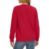 imageMAGCOMSEN Womens Sherpa Lined Sweatshirts Thermal Casual Crewneck Fleece Pullover Winter Warm Thick Long Sleeve TopsRed