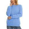 imageMAGCOMSEN Womens Sherpa Lined Sweatshirts Thermal Casual Crewneck Fleece Pullover Winter Warm Thick Long Sleeve TopsSky Blue