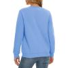 imageMAGCOMSEN Womens Sherpa Lined Sweatshirts Thermal Casual Crewneck Fleece Pullover Winter Warm Thick Long Sleeve TopsSky Blue