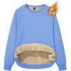 imageMAGCOMSEN Womens Sherpa Lined Sweatshirts Thermal Casual Crewneck Fleece Pullover Winter Warm Thick Long Sleeve TopsSky Blue