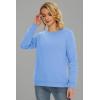 imageMAGCOMSEN Womens Sherpa Lined Sweatshirts Thermal Casual Crewneck Fleece Pullover Winter Warm Thick Long Sleeve TopsSky Blue