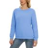imageMAGCOMSEN Womens Sherpa Lined Sweatshirts Thermal Casual Crewneck Fleece Pullover Winter Warm Thick Long Sleeve TopsSky Blue