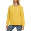 imageMAGCOMSEN Womens Sherpa Lined Sweatshirts Thermal Casual Crewneck Fleece Pullover Winter Warm Thick Long Sleeve TopsYellow