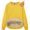imageMAGCOMSEN Womens Sherpa Lined Sweatshirts Thermal Casual Crewneck Fleece Pullover Winter Warm Thick Long Sleeve TopsYellow