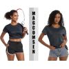 imageMAGCOMSEN Womens Workout Shirts Crewneck Short Sleeve Moisture Wicking Lightweight Tops for Gym Athletic SportsBlack