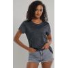 imageMAGCOMSEN Womens Workout Shirts Crewneck Short Sleeve Moisture Wicking Lightweight Tops for Gym Athletic SportsBlack