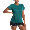 imageMAGCOMSEN Womens Workout Shirts Crewneck Short Sleeve Moisture Wicking Lightweight Tops for Gym Athletic SportsEmerald Green