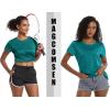 imageMAGCOMSEN Womens Workout Shirts Crewneck Short Sleeve Moisture Wicking Lightweight Tops for Gym Athletic SportsEmerald Green