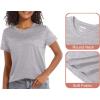 imageMAGCOMSEN Womens Workout Shirts Crewneck Short Sleeve Moisture Wicking Lightweight Tops for Gym Athletic SportsLight Grey