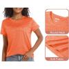 imageMAGCOMSEN Womens Workout Shirts Crewneck Short Sleeve Moisture Wicking Lightweight Tops for Gym Athletic SportsOrange