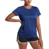 imageMAGCOMSEN Womens Workout Shirts Crewneck Short Sleeve Moisture Wicking Lightweight Tops for Gym Athletic SportsSapphire Blue