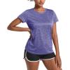 imageMAGCOMSEN Womens Workout Shirts Crewneck Short Sleeve Moisture Wicking Lightweight Tops for Gym Athletic SportsViolet