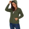 imageMAGCOMSEN Womens Zip Up Hoodies Sherpa Lined Fleece Thermal Jacket Full Zip Winter Warm Casual Thick Coats PocketsArmy Green