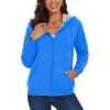 imageMAGCOMSEN Womens Zip Up Hoodies Sherpa Lined Fleece Thermal Jacket Full Zip Winter Warm Casual Thick Coats PocketsAzure
