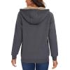imageMAGCOMSEN Womens Zip Up Hoodies Sherpa Lined Fleece Thermal Jacket Full Zip Winter Warm Casual Thick Coats PocketsDark Grey