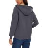 imageMAGCOMSEN Womens Zip Up Hoodies Sherpa Lined Fleece Thermal Jacket Full Zip Winter Warm Casual Thick Coats PocketsDark Grey