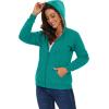 imageMAGCOMSEN Womens Zip Up Hoodies Sherpa Lined Fleece Thermal Jacket Full Zip Winter Warm Casual Thick Coats PocketsEmerald Green