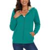 imageMAGCOMSEN Womens Zip Up Hoodies Sherpa Lined Fleece Thermal Jacket Full Zip Winter Warm Casual Thick Coats PocketsEmerald Green