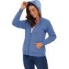 imageMAGCOMSEN Womens Zip Up Hoodies Sherpa Lined Fleece Thermal Jacket Full Zip Winter Warm Casual Thick Coats PocketsGrey Blue
