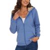 imageMAGCOMSEN Womens Zip Up Hoodies Sherpa Lined Fleece Thermal Jacket Full Zip Winter Warm Casual Thick Coats PocketsGrey Blue