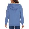 imageMAGCOMSEN Womens Zip Up Hoodies Sherpa Lined Fleece Thermal Jacket Full Zip Winter Warm Casual Thick Coats PocketsGrey Blue
