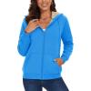 imageMAGCOMSEN Womens Zip Up Hoodies Sherpa Lined Fleece Thermal Jacket Full Zip Winter Warm Casual Thick Coats PocketsIce Blue
