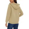 imageMAGCOMSEN Womens Zip Up Hoodies Sherpa Lined Fleece Thermal Jacket Full Zip Winter Warm Casual Thick Coats PocketsKhaki