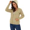 imageMAGCOMSEN Womens Zip Up Hoodies Sherpa Lined Fleece Thermal Jacket Full Zip Winter Warm Casual Thick Coats PocketsKhaki