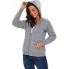 imageMAGCOMSEN Womens Zip Up Hoodies Sherpa Lined Fleece Thermal Jacket Full Zip Winter Warm Casual Thick Coats PocketsLight Grey