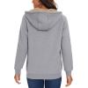 imageMAGCOMSEN Womens Zip Up Hoodies Sherpa Lined Fleece Thermal Jacket Full Zip Winter Warm Casual Thick Coats PocketsLight Grey
