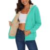 imageMAGCOMSEN Womens Zip Up Hoodies Sherpa Lined Fleece Thermal Jacket Full Zip Winter Warm Casual Thick Coats PocketsMint Green