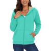 imageMAGCOMSEN Womens Zip Up Hoodies Sherpa Lined Fleece Thermal Jacket Full Zip Winter Warm Casual Thick Coats PocketsMint Green