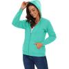 imageMAGCOMSEN Womens Zip Up Hoodies Sherpa Lined Fleece Thermal Jacket Full Zip Winter Warm Casual Thick Coats PocketsMint Green