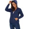 imageMAGCOMSEN Womens Zip Up Hoodies Sherpa Lined Fleece Thermal Jacket Full Zip Winter Warm Casual Thick Coats PocketsNavy