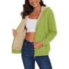 imageMAGCOMSEN Womens Zip Up Hoodies Sherpa Lined Fleece Thermal Jacket Full Zip Winter Warm Casual Thick Coats PocketsOlive Green