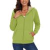 imageMAGCOMSEN Womens Zip Up Hoodies Sherpa Lined Fleece Thermal Jacket Full Zip Winter Warm Casual Thick Coats PocketsOlive Green