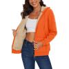 imageMAGCOMSEN Womens Zip Up Hoodies Sherpa Lined Fleece Thermal Jacket Full Zip Winter Warm Casual Thick Coats PocketsOrange