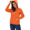 imageMAGCOMSEN Womens Zip Up Hoodies Sherpa Lined Fleece Thermal Jacket Full Zip Winter Warm Casual Thick Coats PocketsOrange