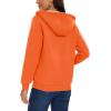 imageMAGCOMSEN Womens Zip Up Hoodies Sherpa Lined Fleece Thermal Jacket Full Zip Winter Warm Casual Thick Coats PocketsOrange