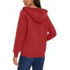 imageMAGCOMSEN Womens Zip Up Hoodies Sherpa Lined Fleece Thermal Jacket Full Zip Winter Warm Casual Thick Coats PocketsOrange Red