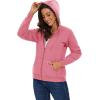 imageMAGCOMSEN Womens Zip Up Hoodies Sherpa Lined Fleece Thermal Jacket Full Zip Winter Warm Casual Thick Coats PocketsPink