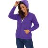 imageMAGCOMSEN Womens Zip Up Hoodies Sherpa Lined Fleece Thermal Jacket Full Zip Winter Warm Casual Thick Coats PocketsPurple
