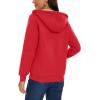 imageMAGCOMSEN Womens Zip Up Hoodies Sherpa Lined Fleece Thermal Jacket Full Zip Winter Warm Casual Thick Coats PocketsTomato Red