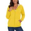 imageMAGCOMSEN Womens Zip Up Hoodies Sherpa Lined Fleece Thermal Jacket Full Zip Winter Warm Casual Thick Coats PocketsYellow