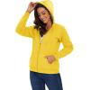 imageMAGCOMSEN Womens Zip Up Hoodies Sherpa Lined Fleece Thermal Jacket Full Zip Winter Warm Casual Thick Coats PocketsYellow