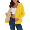 imageMAGCOMSEN Womens Zip Up Hoodies Sherpa Lined Fleece Thermal Jacket Full Zip Winter Warm Casual Thick Coats PocketsYellow