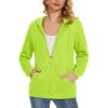 imageMAGCOMSEN Womens Fleece Lined Zip Up Hoodies Casual Hooded Jacket Workout Full Zip Sweatshirts Pocket CoatsYellow Green