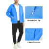 imageMAGCOMSEN Mens Fleece Lined Zip Up Hoodie Casual Fashion Hooded Jacket Lightweigt Athletic Sweatshirt with PocketAzure