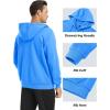 imageMAGCOMSEN Mens Fleece Lined Zip Up Hoodie Casual Fashion Hooded Jacket Lightweigt Athletic Sweatshirt with PocketAzure